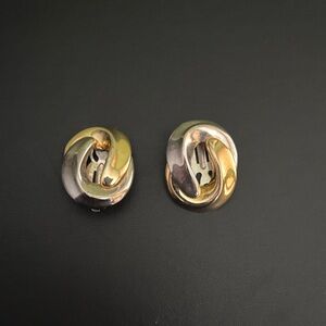 Vintage Gold and Silver Knot Earrings